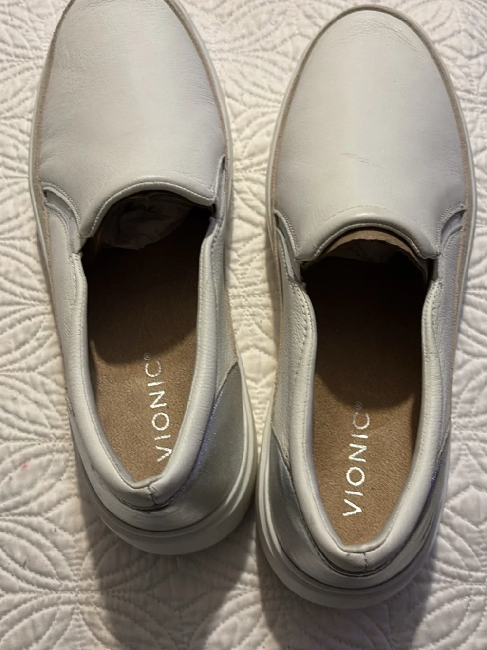 belk White and Gray Slip-On Platform Mule
